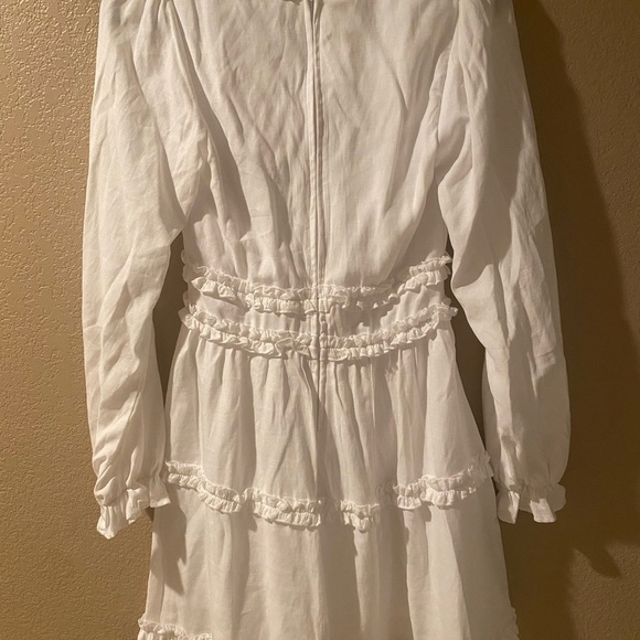 Trixxi White Ruffled Tiered Long Sleeve Dress - Picture 4 of 4